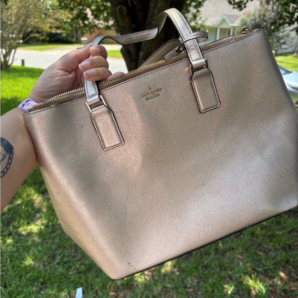 Kate Spade Metallic Gold Tote Bag